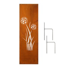 Edelrost Garten Sichtschutz Wand Rost Sichtschutzwand Pusteblume 160x50