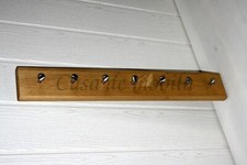 Hakenleiste Kiefer massiv gelaugt geölt Wand-garderobe 7 Kleider-haken leiste