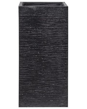 Praktischer Blumentopf 33 x 33 x 70 cm Lehm-Faser-Mischung schwarz Dion