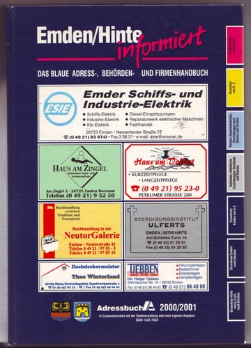 Blaue adressbuch emden hinte - adressbuch,
