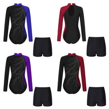 DE Damen Glitzer Turnanzug und