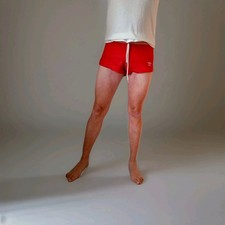 adidas Vintage Retro Glanz Sprinter Shorts rot  | Made in West Germany | Gr. 3