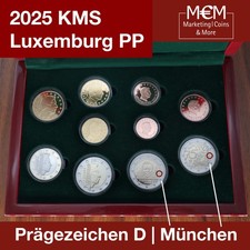 # LUXEMBURG KMS KURSMÜNZENSATZ 2025 INKL 2 EURO HENRI UND SCHUHMANN PP PROOF #