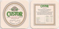 Schultheis, Weissenthurm - alter Bierdeckel "Custor leicht, 2,9% vol."