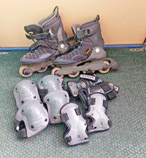 K2 Velocity M, Inline Skates grau  Größe 43-43,5 + Knie-u Armschützer + Tasche