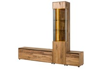 Wohnwand Wildeiche 230x38x200