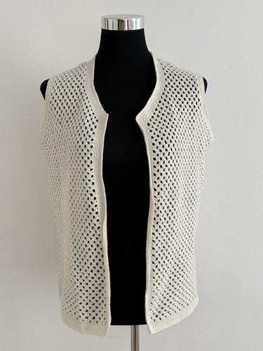 Vintage strickweste creme - strickweste,