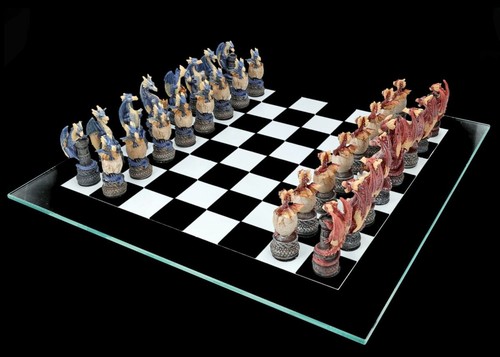 Schachspiel drachen rot vs - schachspiel,