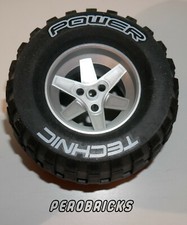 Lego® Technic Rad Reifen #32298pb01 + Felge #22969 vom Set 8457 Power Puller