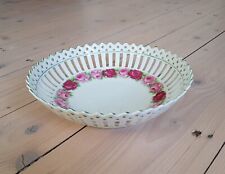 Porzelanschale mit Rosenmotiv Durchbruchteller Schüssel Geschirr antik