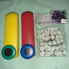 Basteln, 2 Motiv-Stanzer+Röschen und Glitzersteine,1,8-2,5cm Stanzer□○