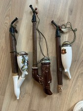 3 alte Porzellan-Jägerpfeifen – Handarbeit, Alpenstil, Sammler oder Deko