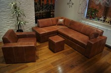 Rindsleder Sofagarnitur
