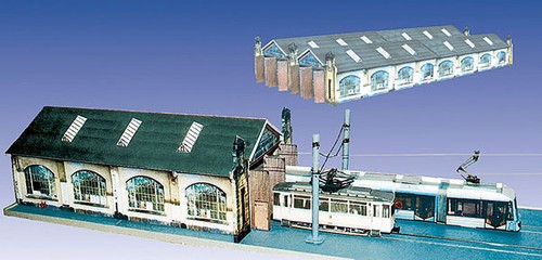 Straßenbahn depot tram - depot, h0