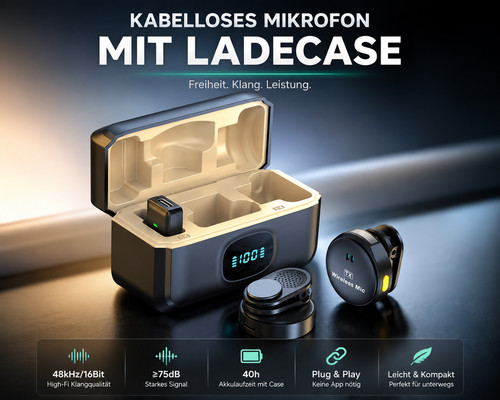 Mikrofon kabellos bluetooth - kabellos,