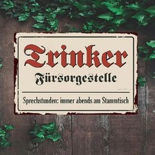 Blechschild Trinker