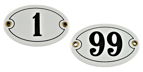 Emaille hausnummer oval 99 - oval, 1-