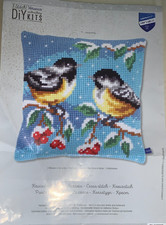 STICKPACKUNG  KISSEN-SET+ Rückwand *MEISEN IM WINTER* VERVACO 45cm x 45 cm