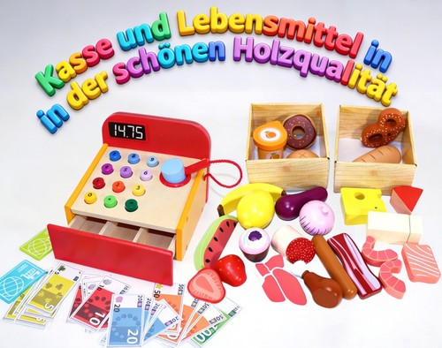 Holz kinder kasse lebensmittel - holz,