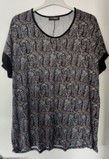 Sehr schönes Damen Shirt  " Doris Streich . " Gr. 48 schwarz, braun, weiß