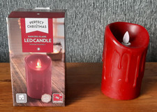 Rote Kerze, Tanzende Flamme LED Kerze Funkflamme Schmelzeffekt in Box 