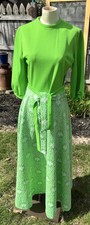 Vtg 70s green floral - 70s, maxi