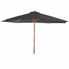 B-Ware Sonnenschirm Lissabon, Garten-/Marktschirm, Ø 3m Polyester/Holz anthrazit