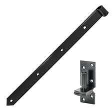 Ladenband Set mit Kloben schwarz Ladenbänder Torband Türband Türbänder Torbänder