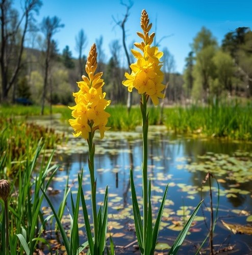 Zwiebeln gelb sumpf - gelb, sumpf-gladiole