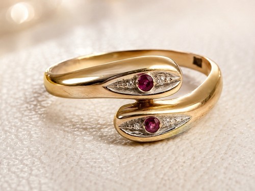 Goldring mit rubinen - 2,