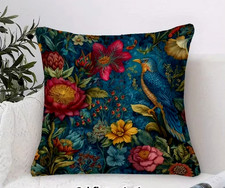 Kissen Bezug Samt 50 cm floral Vogel Tropical Geschenk passt zu Bassetti Boho