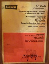 Fahr Kreiselheuer / Heuwender KH20 D Ersatzteilliste