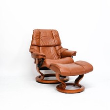 Ekornes Stressless Sessel Reno (M) mit Hocker cognac Leder Relax Fernseh TOP!