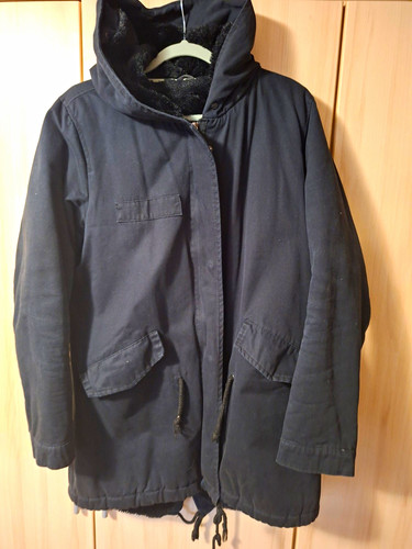 Damen parka jacke - parka, schwarz