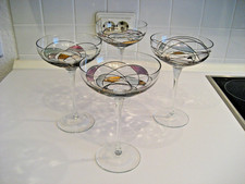 4  große Sekt / Champagner / Gläser / Tiffany Art / K & K Styling / Nagel Design