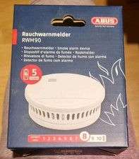 4x ABUS Rauchwarnmelder RWM 90, inklusive 5 Jahre-Batterie