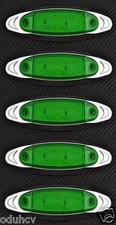 5x 12V Green Chrome LED Marker