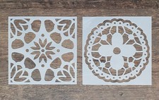 2 Schablonen Mandala Ornament je 15x15 cm Scrapbooking  Stencil ST-1010586