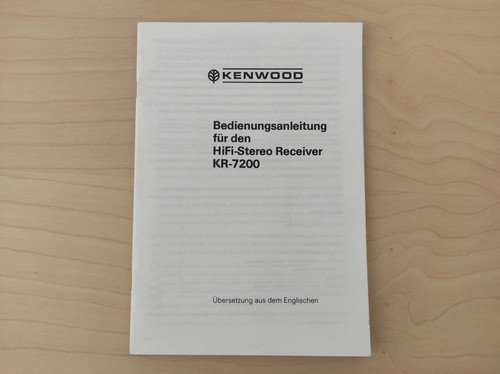 Kenwood 7200 user - kr-7200, manual