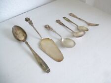 6-teilig Besteck 90er und 100er Silber versilbert mit Rosenmuster Löffel, Gabel