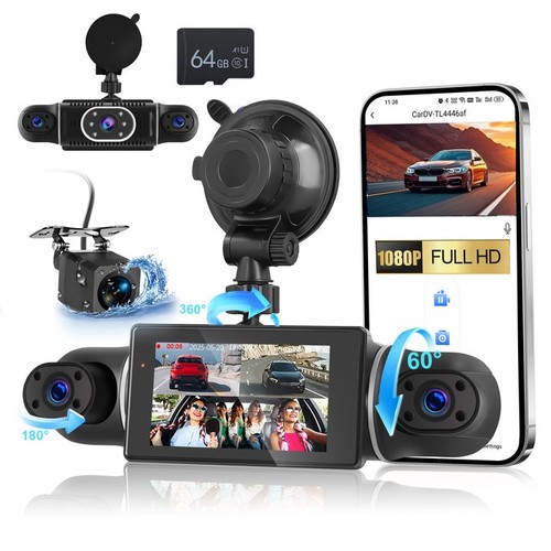 360 dashcam car dash - 3", cam