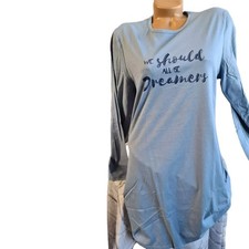 Schiesser Nachthemd Longshirt Shirtkleid Gr. 42 bis 46 blau Langarm (1 304) NEU