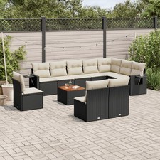 Gartenmöbel Sofa Garten Garnitur Lounge Sitzgruppe 11-tlg. Poly Rattan vidaXL