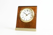 #10217 - Kleine Tischuhr / Wecker - Werbeuhr - Fabiani Werbung - Holz / Messing