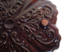 Gugelhupf Kleeblatt Backform, Ton mit Glasur, retro, Kuchenform, Tonform