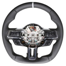 Ford Mustang Lenkrad Abgeflacht NEU Neu Beziehen 12 Uhr Markierung silber 57922