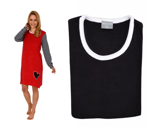 Damen frottee kurznachthemd - frottee,