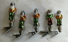 5 x Uralter Christbaumschmuck  Zwerge Sammler H 6cm RAR Antik