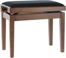 GEWA Pianobank Deluxe Nussbaum mat Klavier Hocker Velours schwarz Bank Keyboard