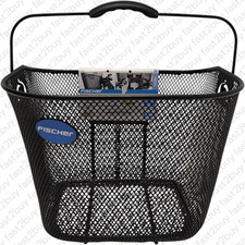 Fischer (50376) Fahrradkorb Korb schwarz maximale Tragkraft 5 kg Draht abnehmbar